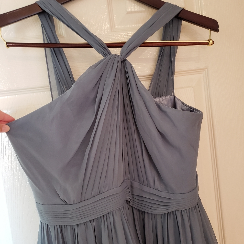 Weddingtonway Cora Pleated Halter Chiffon Dress
